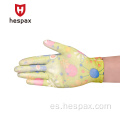 Hespax Women 13G Guantes de jardinería Pu Palm bañado